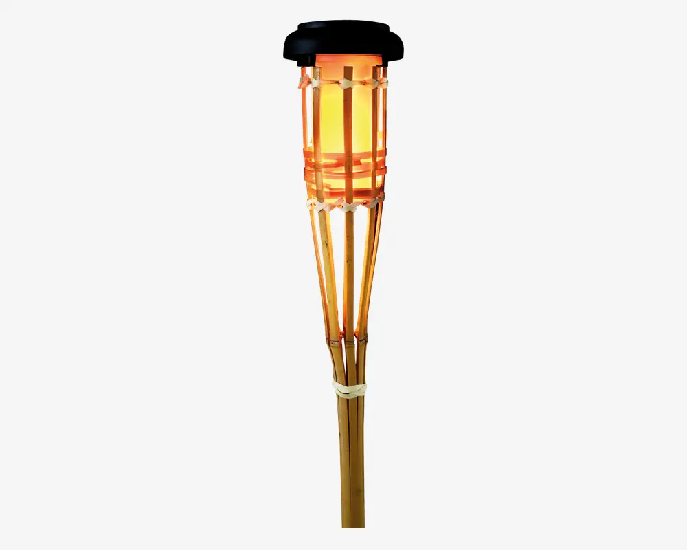 Bambus fakkel med solcelle H.70 cm