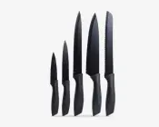 Knivsæt sort stål 5 stk.