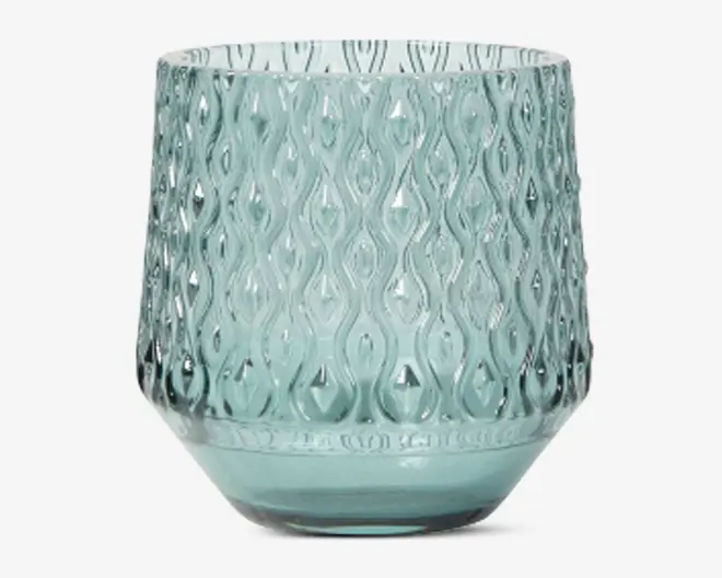 Fyrfadsstage blå Ø.8 x H. 8 cm 