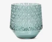 Fyrfadsstage blå Ø.8 x H. 8 cm