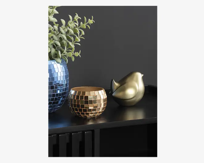 Figur fugl guldfarvet H.9,6 cm 