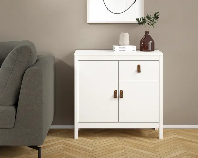 Skænk Madrid hvid med 1 skuffe