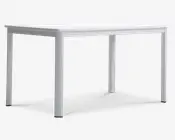 Havebord hvid plast med metalben