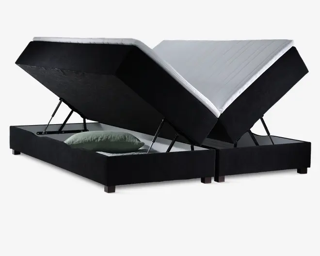 Boxmadras med magasin 180 x 200 cm sort