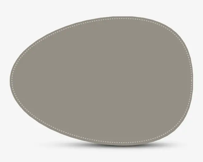 Dækkeserviet oval mørk grå pu 42x33 cm