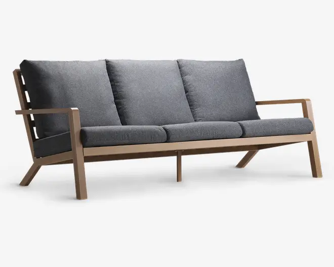 Loungesæt 4 dele teakfarvet