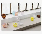 Vandglas Dot Pink/Orange H.10 cm 