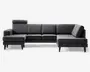 Sofa u-shape højrevendt antracit