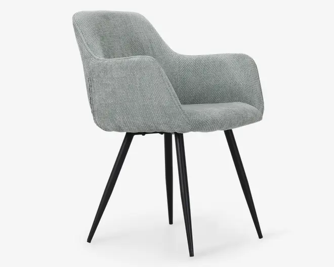 Spisebordsstol med armlæn i lysegrøn