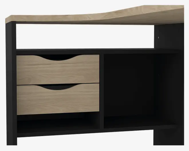 Skrivebord Hjørne Sort/eg