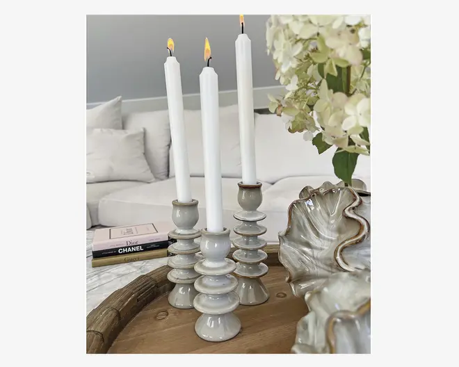 Lysestage sand H.19 cm 