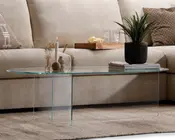 Sofabord klar glas 60x120 cm