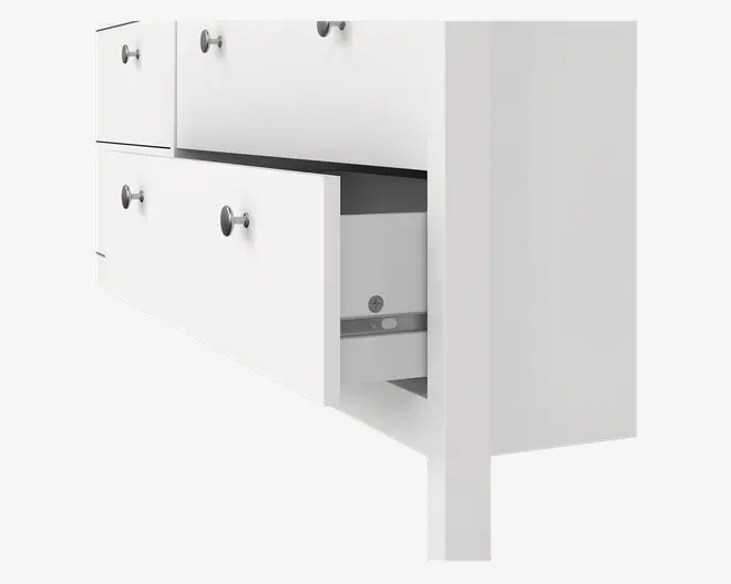 Kommode Madrid med 8 skuffer hvid