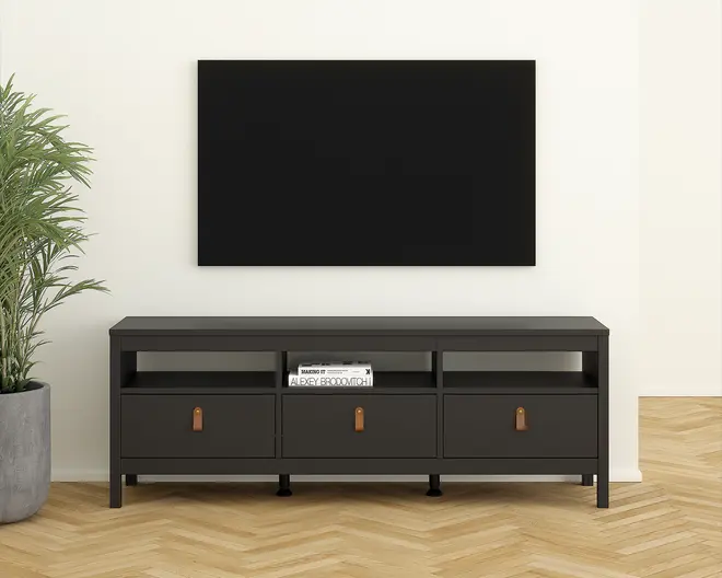Tv-bord Madrid sort m/3 skuffer