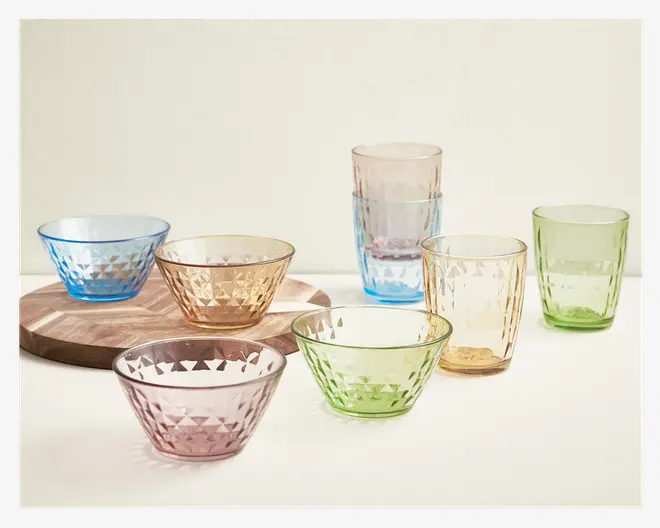 Farvede Skåle Mosaic 4pk Ø.12cm