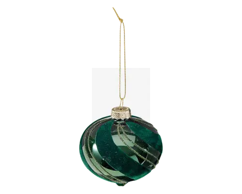 Ornament velour/glas ass Ø.8 cm