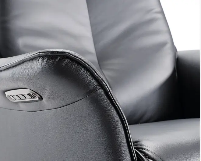 Drejestol m/indbygget fodskammel sort læder