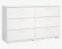 Kommode Sofia hvid med 6 skuffer