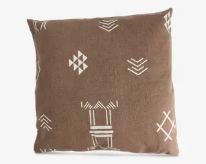 Pude broderi brun 55x55 cm 