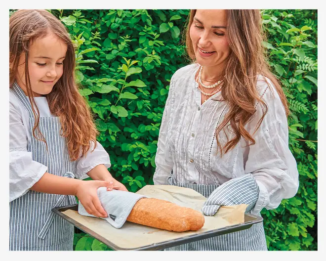 Grillhandske blå/hvid 19x31 cm 