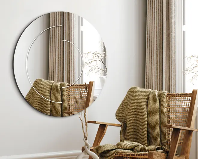 Spejl indgravering I Ø.80 cm  