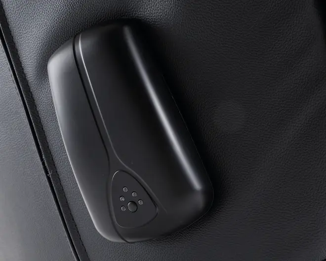 Drejestol m/indbygget fodskammel sort læder