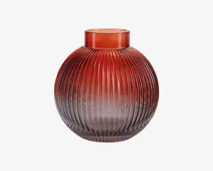 Vase Glas Rød H.17,5cm