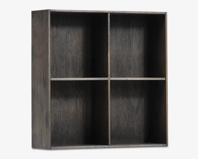 Væghængt bogreol røget eg