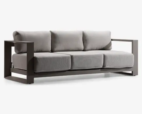 Sofa 3 pers lys grå/sand