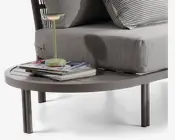 Lounge sofasæt m/borde lys grå alu.