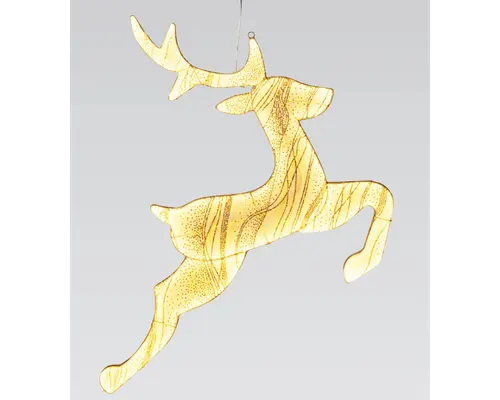 Rensdyr 560 LED guld 79x73 cm