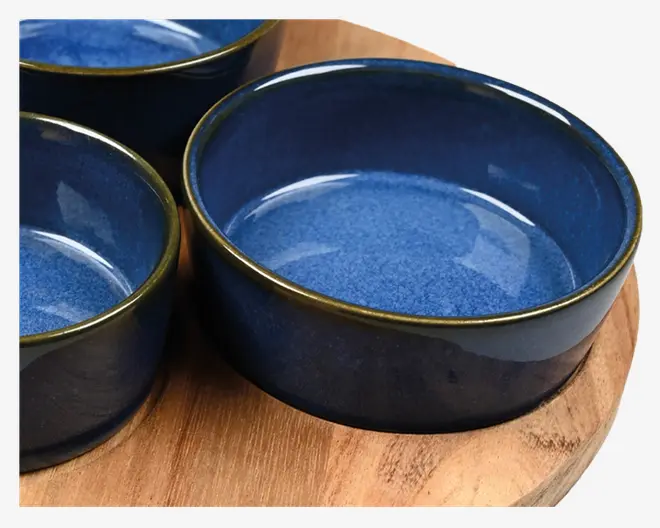 Bakke med 3 skåle H.4 x Ø.20 cm