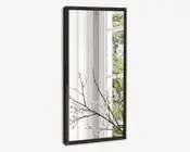 Spejl Gallery sort træ 40x80 cm