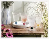 Vinglas Klar/Pink H.13,5 cm 