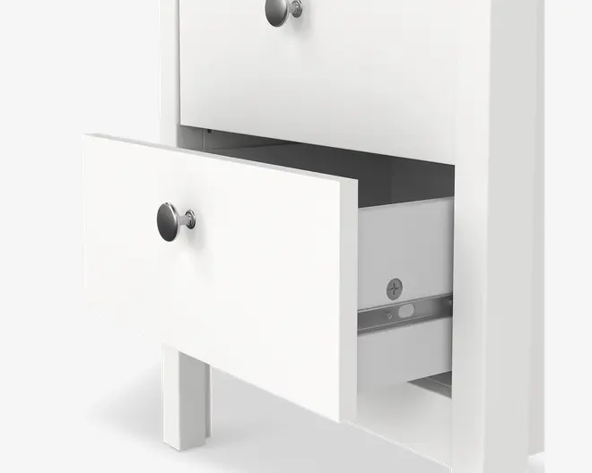 Sengebord Madrid hvid med 2 skuffer