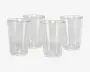 Sæt med fire klare, cylindriske drikkeglas med let udadgående kant og glat overflade. Hvert glas er fremstillet af gennemsigtigt materiale, så indholdet er let synligt. Glassene har et enkelt, moderne design, der passer til daglig brug.