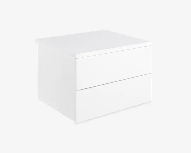 Sengebord Avignon med 2 skuffer hvid