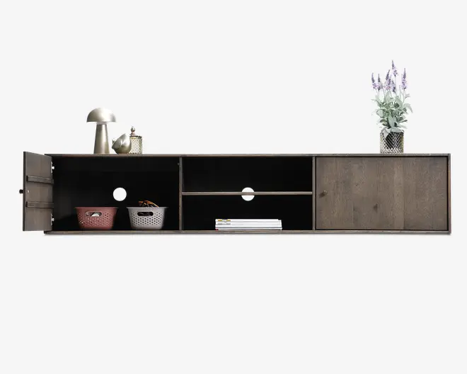 Reolopstilling Tv-sektion røget eg