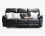 Sofa 3 pers med recliner sort