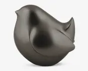 Figur fugl grå H.9,6 cm