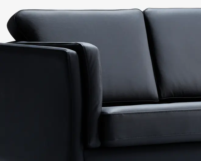 Sofa 3 pers. klassisk design sort læder
