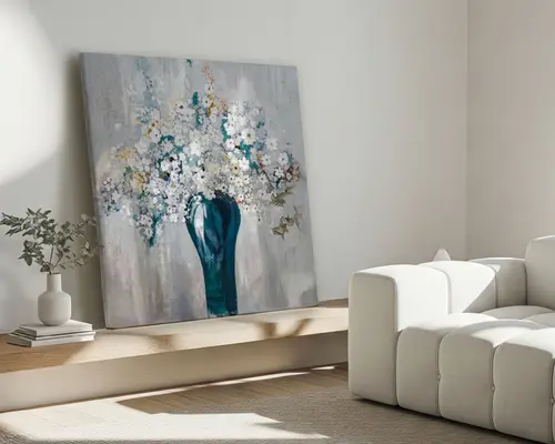 Maleri buket 90x90 cm