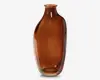 Vase rund brun glas H.15 cm 