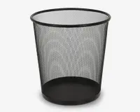 Papirkurv sort metal H.28 cm 