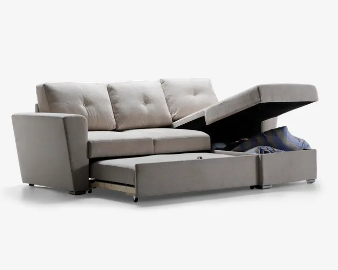 Sovesofa m/posefjedre beige