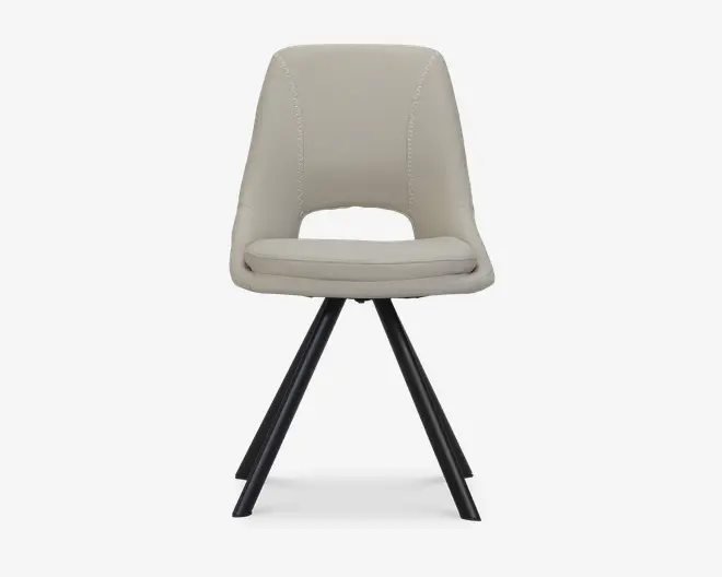 Spisebordsstol i beige kunstlæder