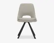 Spisebordsstol i beige kunstlæder