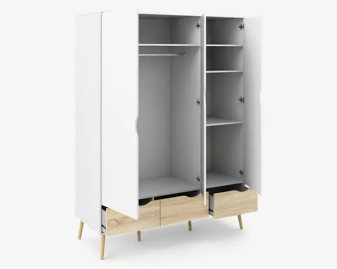 Garderobeskab Delta m. 3 låger og 3 skuffer