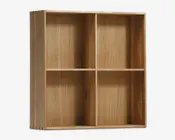 Væghængt bogreol olieret eg