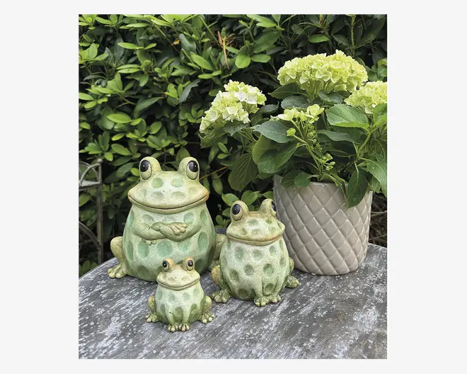 Keramik frø grøn H.13 cm 